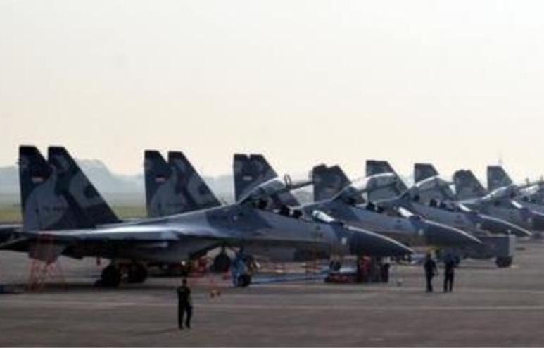 Phi đội máy bay chiến đấu Su-30MKK của Không quân Indonesia. Ảnh: Sina
