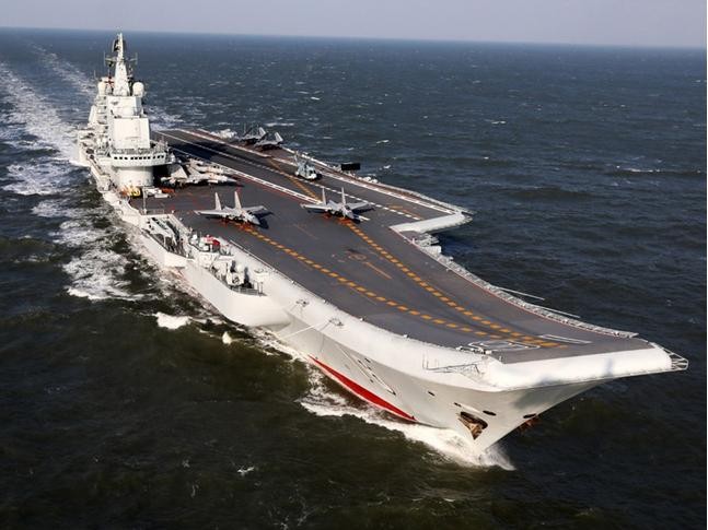 Biên đội tàu sân bay Liêu Ninh, Hải quân Trung Quốc. Ảnh: Dwnews