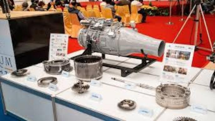 Động cơ của tên lửa Hùng Phong-2E Đài Loan tại triển lãm. Ảnh: Guancha