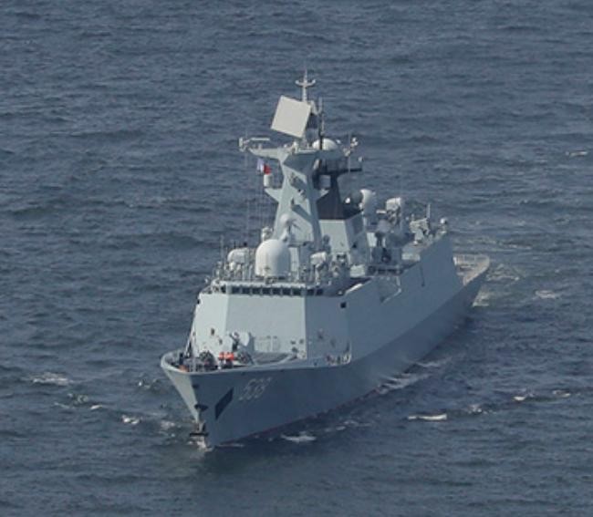 Tàu hộ vệ tên lửa Yện Đài số hiệu 538 Type 054A, Hạm đội Bắc Hải, hải quân Trung Quốc. Ảnh: Ifeng.