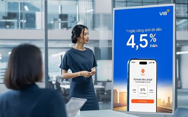 Doanh nghiệp có thể tối ưu hiệu quả từng đồng vốn ngắn hạn với tài khoản Siêu Lợi Suất VIB