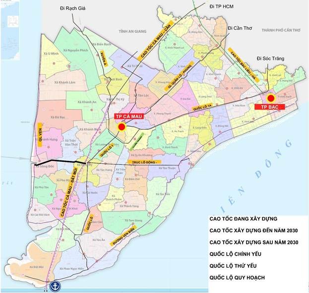 Hiện trạng và quy hoạch hạ tầng giao thông đường bộ tại tỉnh Cà Mau.