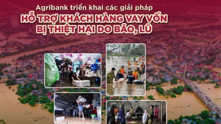 Agribank giảm tới 2%/năm lãi suất cho vay hỗ trợ khách hàng bị ảnh hưởng, thiệt hại do bão, lũ