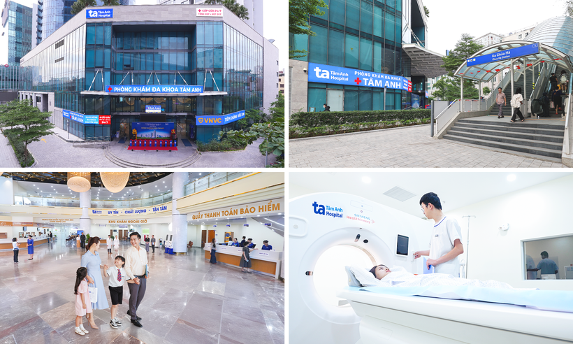 Nằm giữa trung tâm Thủ đô, Phòng khám Đa khoa Tâm Anh Cầu Giấy có vị trí thuận tiện ngay lối lên ga Chùa Hà, giúp người dân dễ dàng tiếp cận dịch vụ y tế chất lượng cao. Ảnh_ BVĐK Tâm Anh.png