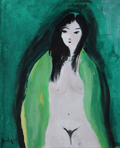 Nude xanh - Sơn dầu trên toan - 65x54cm. Nguồn ảnh: Tư liệu của G39 và nhà sưu tập