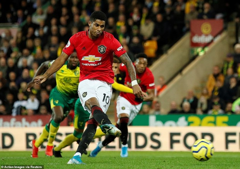 Rashford sút hỏng 2 /4 lần thực hiện đá 11m. Ảnh FA Rashford sút hỏng 2 /4 lần thực hiện đá 11m. Ảnh FA