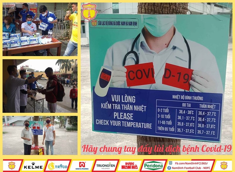 Tham dự họp cũng không lmaf cho CLB Nam Định quên đi nhiệm vụ chống dịch. Ảnh CLB