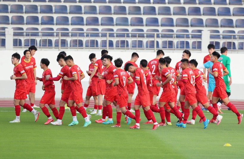 34 cầu thủ của đội tuyển đã có mặt tại Bà Rịa - Vũng Tàu. Ảnh VFF