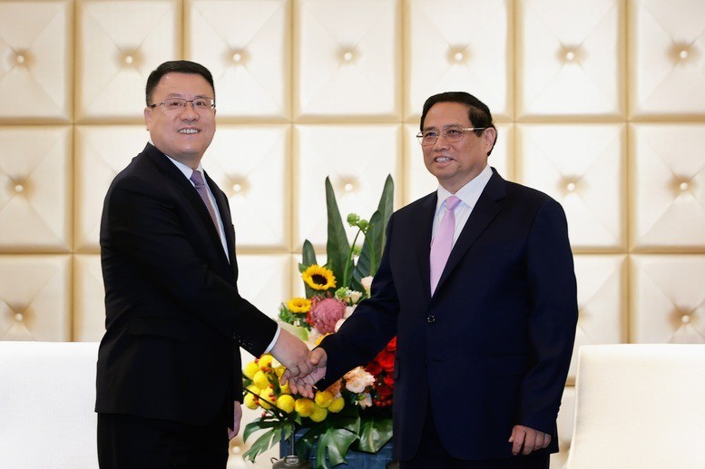 Thủ tướng Phạm Minh Chính tại cuộc làm việc với lãnh đạo PowerChina. Ảnh: VGP/Nhật Bắc img5852-17192317328302111043745.jpg