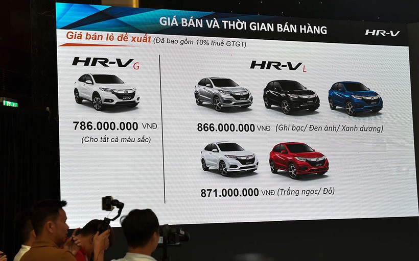 Giá bán lẻ đề xuất của Honda HR-V 2018