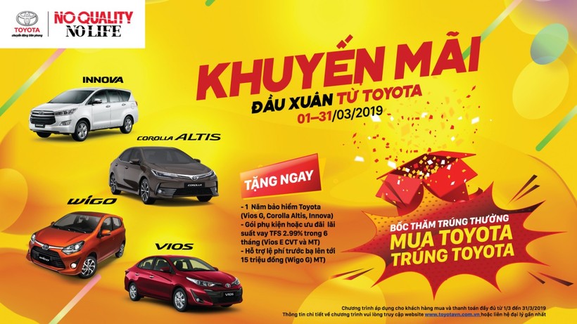 Toyota Việt Nam tung ra chương trình ưu đãi cho khách hàng mua xe trong tháng 3/2019.