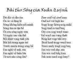 Bài thơ "Sóng" của nhà thơ Xuân Quỳnh được thể hiện bằng chữ quốc ngữ và chữ Việt Nam song song 4.0 Bài thơ "Sóng" của nhà thơ Xuân Quỳnh được thể hiện bằng chữ quốc ngữ và chữ Việt Nam song song 4.0