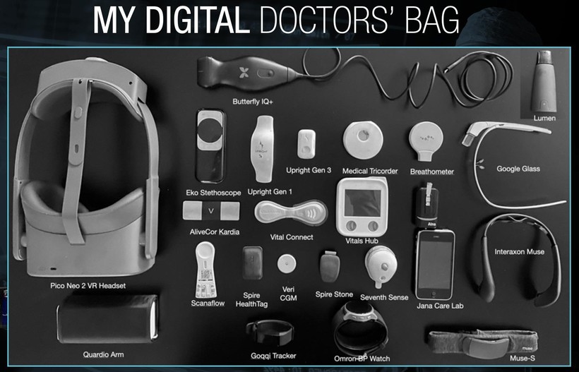 Các thiết bị công nghệ y tế hiện đại trong túi xách của bác sĩ