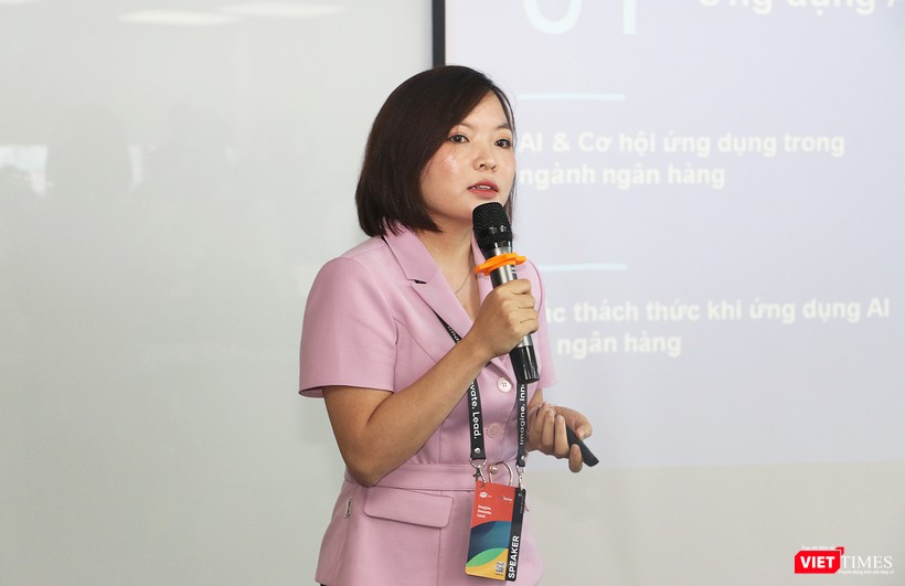 Bà Trang nói rằng GenAI không chỉ là công cụ của bộ phận IT mà sẽ được áp dụng tại nhiều khâu nghiệp vụ trong lĩnh vực tài chính -ngân hàng vt_truong minh trang.jpg