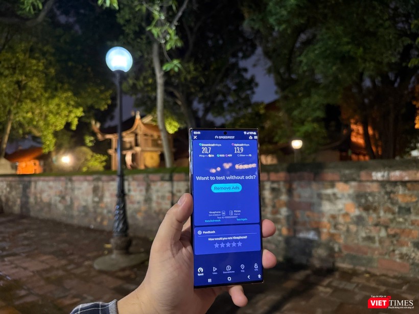 Tốc độ 5G VinaPhone tại khu vực Văn Miếu. vt_vinaphone - 2.jpg