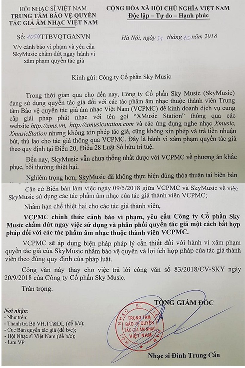 Tuyên bố mạnh mẽ của VCPMC về việc đòi lại công lý. Tuyên bố mạnh mẽ của VCPMC về việc đòi lại công lý.