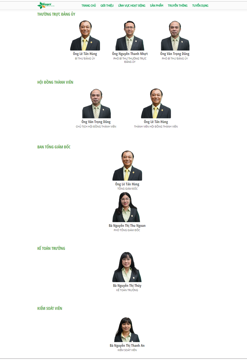 Ban lãnh đạo đương nhiệm ở Sagri. (Ảnh chụp màn hình)