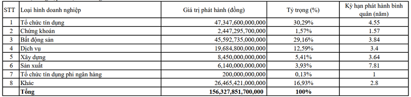 Quy mô phát hành 6 tháng đầu năm 2020 theo loại hình doanh nghiệp (Nguồn: HNX)