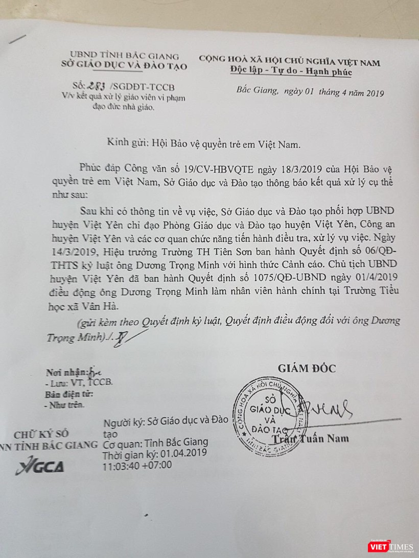 Công văn số 283 của Sở Giáo dục Đào tạo tỉnh Bắc Giang về việc xử lý giáo viên vi phạm đạo đức nhà giáo Công văn số 283 về việc xử lý giáo viên vi phạm đạo đức nhà giáo