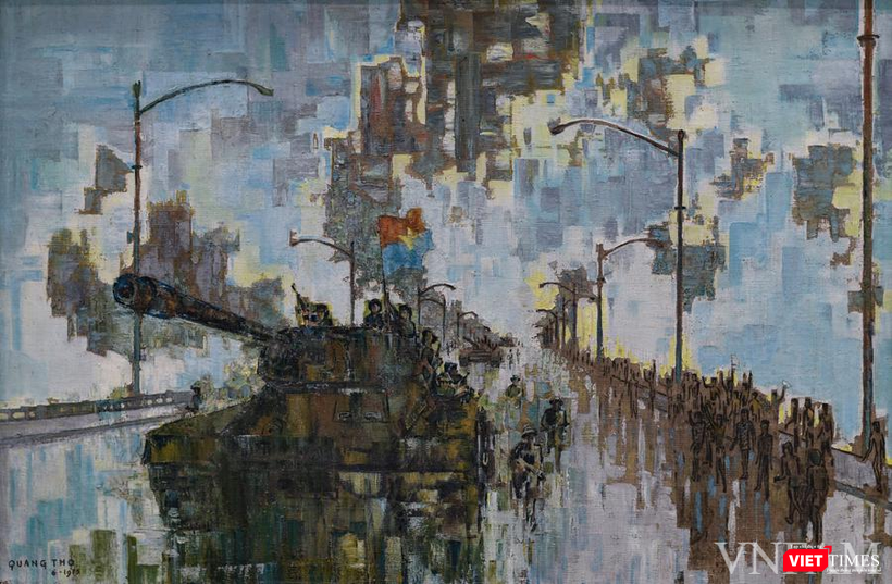 "Nắng xuân 1975" là tác phẩm sơn dầu của họa sĩ Quang Thọ