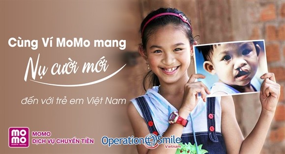 Ví điện tử MoMo đã quyên góp hàng tỉ đồng hỗ trợ phẫu thuật cho trẻ em nghèo bị hở hàm ếch (Ảnh: Operation Smile)