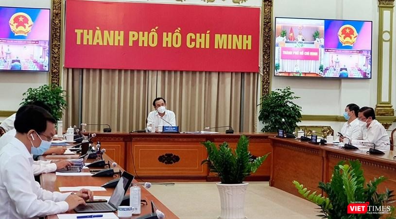 Tại điểm cầu UBND TP.HCM - Ảnh: TTBC