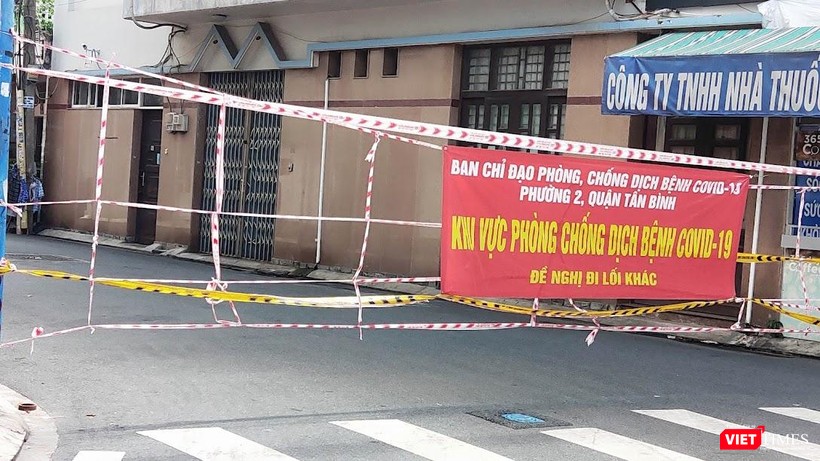 Khu vực phong toả phường 2, quận Tân Bình. Ảnh: Hoà Bình Khu vực phong toả phường 2, quận Tân Bình. Ảnh: Hoà Bình