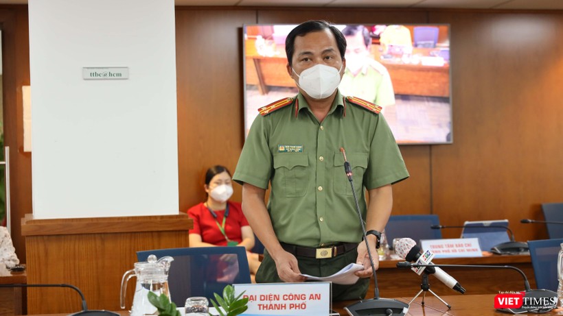 Phó Trưởng phòng Tham mưu Công an TP.HCM Thượng tá Trần Thanh Giang. Ảnh: TTBC