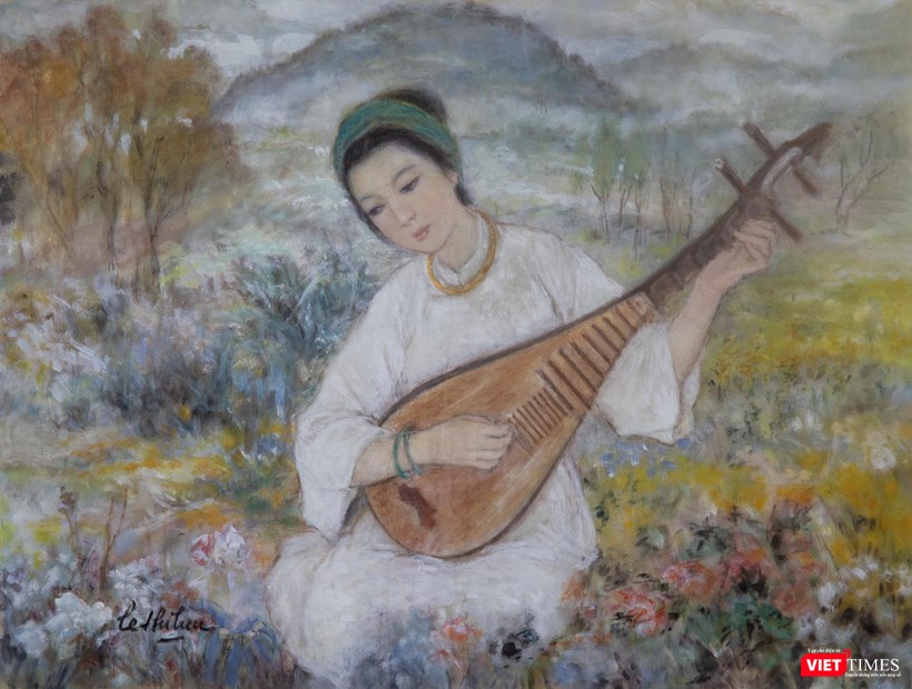Lê Thị Lựu - Fillette aux nattes avec son panier de fleurs Lê Thị Lựu - Fillette aux nattes avec son panier de fleurs