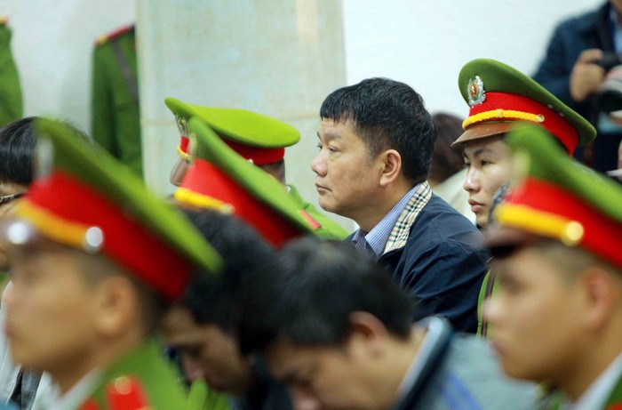 Bị cáo Đinh La Thăng tại phiên tuyên án sáng nay (22/1).