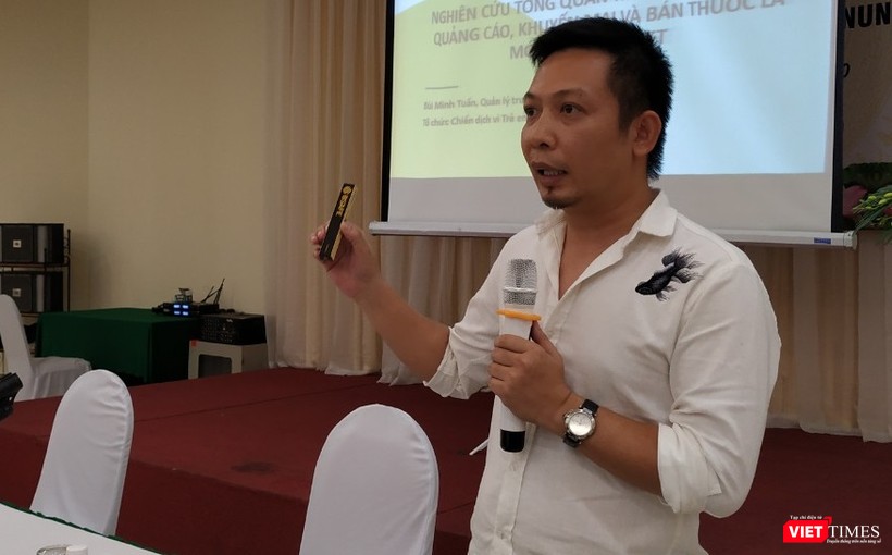 Ông Bùi Minh Tuấn nói về thực trạng quảng cáo trái phép cho các loại thuốc lá mới với một loại thuốc lá điện tử đang được ưa chuộng - chill vape,