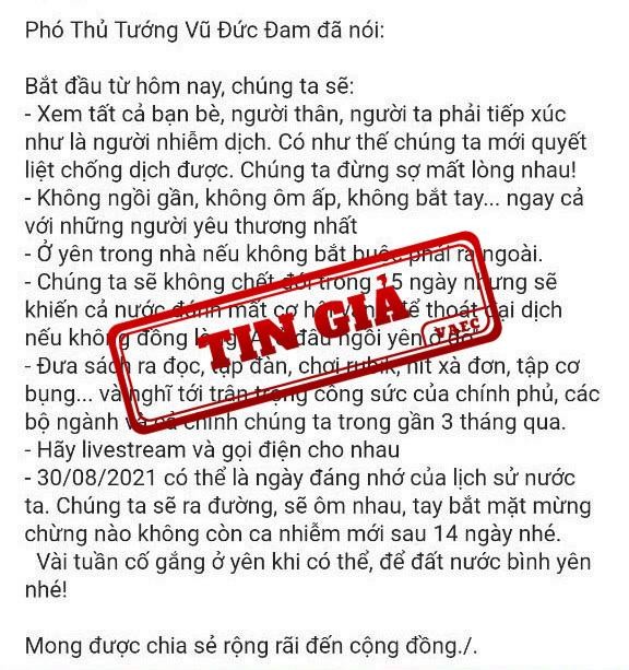 Tin giả được nhiều tài khoản chia sẻ trên MXH. Ảnh: VAFC Tin giả được nhiều tài khoản chia sẻ trên MXH. Ảnh: VAFC
