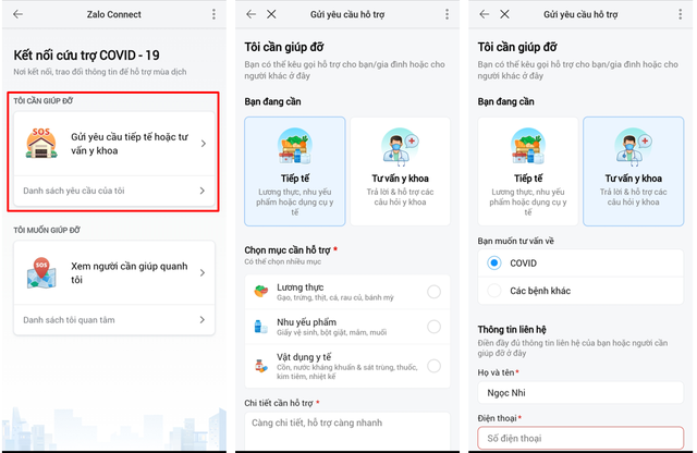 Những người đang gặp khó khăn lên nền tảng để đăng ký nhận được sự giúp đỡ về lương thực, nhu yếu phẩm, thuốc men,...