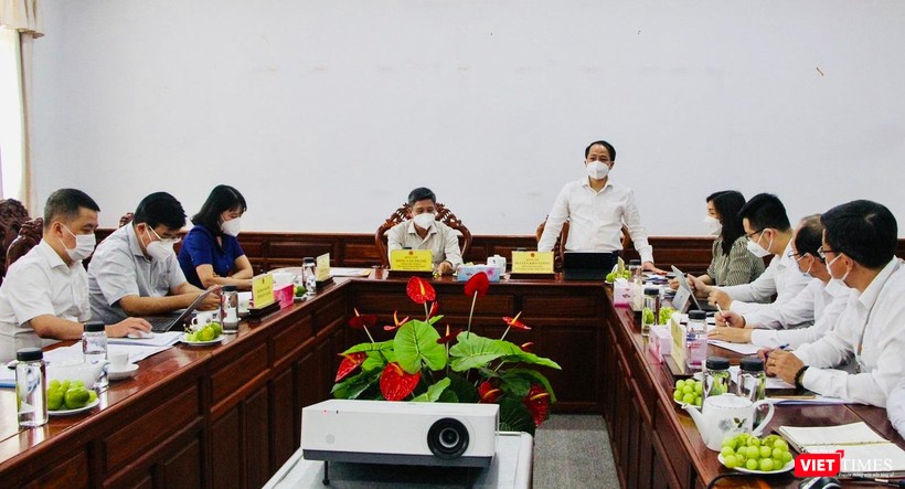 Ông Nguyễn Kiên Cường - Phó Tổng giám đốc Bưu điện Việt Nam phát biểu tại buổi làm việc.