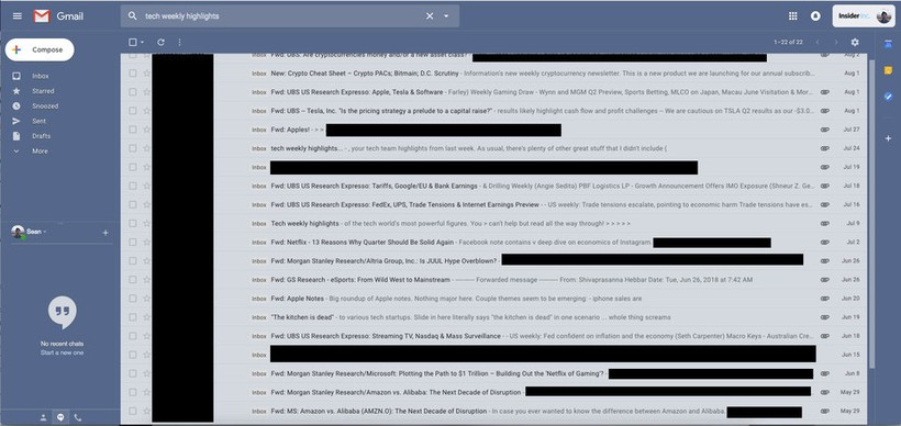 Và đây là giao diện hộp thư Gmail mới