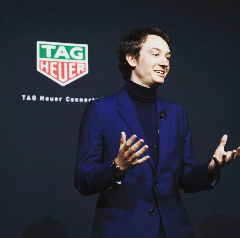 Frédéric Arnault tại một buổi ra mắt mẫu đồng hồ mới của TAG Heuer tại New York, Mỹ trong tháng 3 (Ảnh: Instagram) 2.png