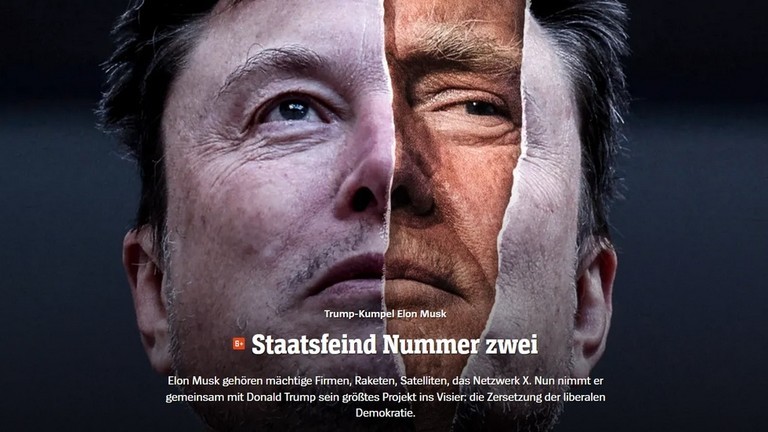 Trang bìa của tờ Der Spiegel nhằm vào Elon Musk và ông Donald Trump (Ảnh: Der Spiegel)