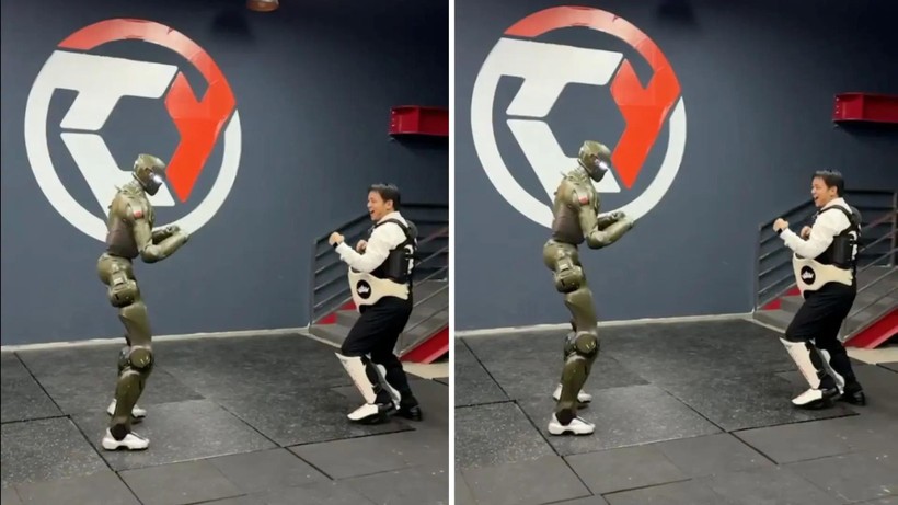 Công ty cho biết trận chiến mô phỏng này nhằm mục đích xóa tan nghi ngờ rằng robot mới nhất của họ được tạo ra bằng công nghệ CGI. Ảnh: IE.