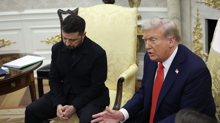 Tổng thống Mỹ Donald Trump và Tổng thống Ukraine Volodymyr Zelensky tại Nhà Trắng ở Washington, DC, ngày 18/8. Ảnh: Getty.