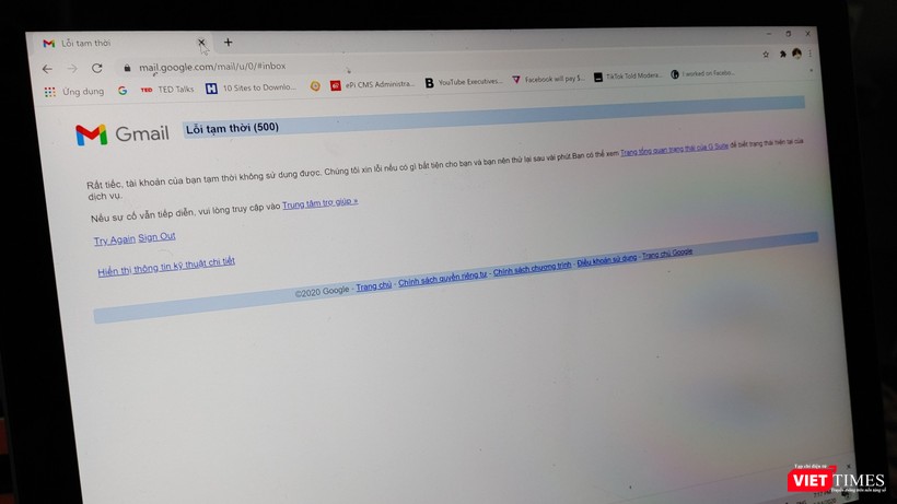 Các dịch vụ của Google đồng loạt "sập" vào chiều 14/12 tại Việt Nam.