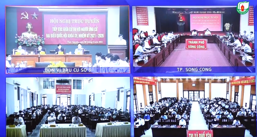 Hội nghị tiếp xúc cử tri trực tuyến tại Thái Nguyên. Ảnh: UBND Thái Nguyên Hội nghị tiếp xúc cử tri trực tuyến tại Thái Nguyên. Ảnh: UBND Thái Nguyên