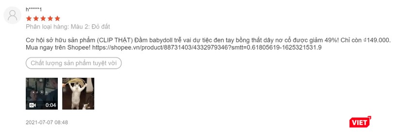 Đánh giá có kèm các nội dung quảng cáo không liên quan Đánh giá có kèm các nội dung quảng cáo không liên quan