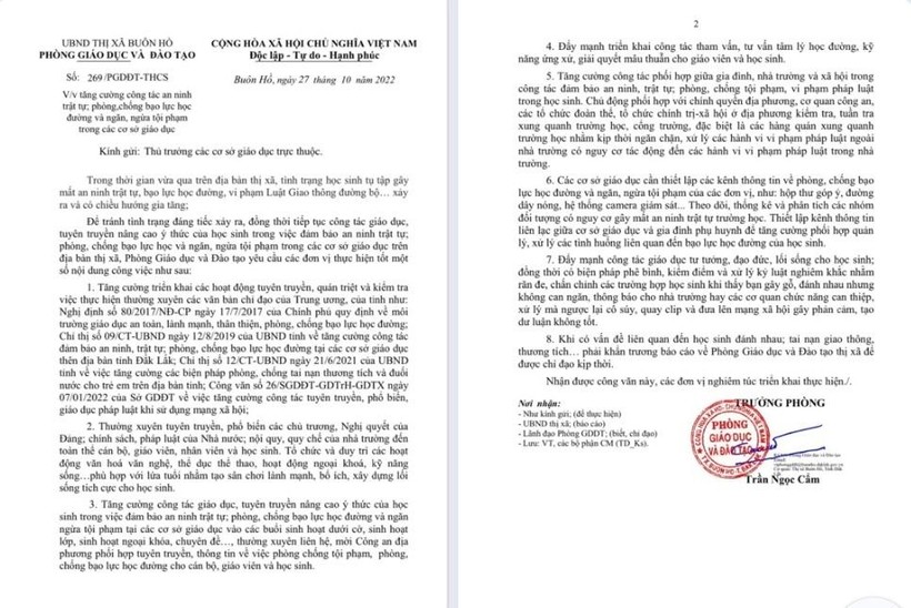 Công văn Phòng GD-ĐT thị xã Buôn Hồ về phòng chống bạo lực học đường Công văn Phòng GD-ĐT thị xã Buôn Hồ về phòng chống bạo lực học đường
