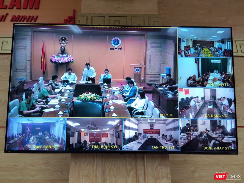 Các điểm cầu ở Sở Y tế các tỉnh, thành phố tham gia buổi tập huấn (Ảnh: Minh Thuý)