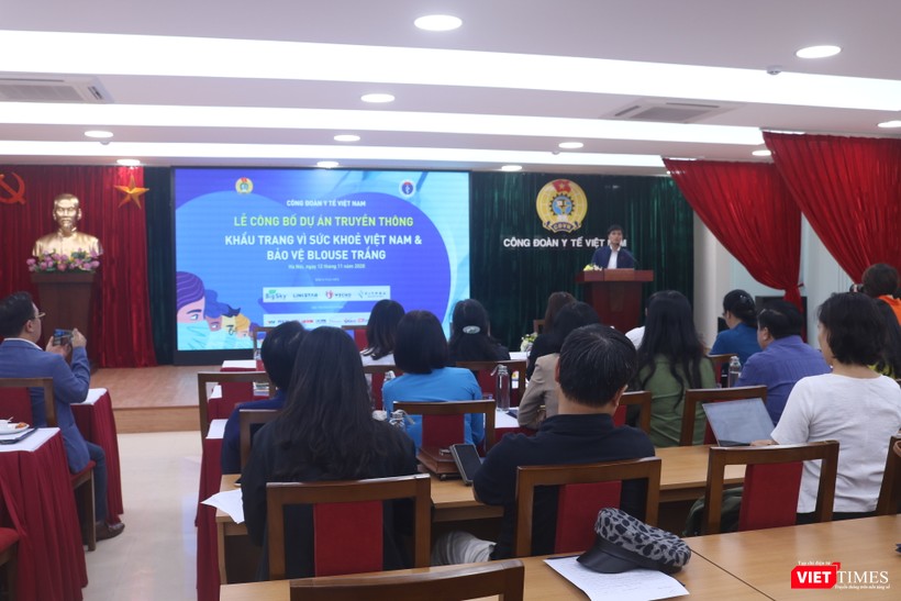 Toàn cảnh buổi lễ công bố Dự án truyền thông khẩu trang vì sức khoẻ Việt Nam (Ảnh: Minh Thuý)