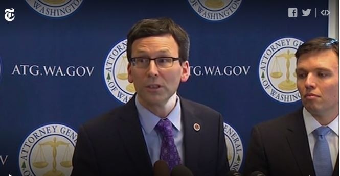 Ngay sau khi Thẩm phán liên bang Hoa Kỳ ra quyết định mới nhất, Tổng công tố bang Washington - Bob Ferguson đã hoan nghênh quyết định này, đồng thời khẳng định kết quả này cho thấy nước Mỹ là đất nước của luật pháp, tất cả mọi vấn đề đều phải nhận được sự đồng thuận và được luật pháp kiểm soát.