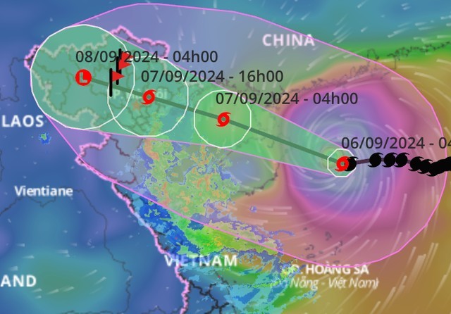 Dự báo vị trí và hướng di chuyển của bão. Anh 1.jpg