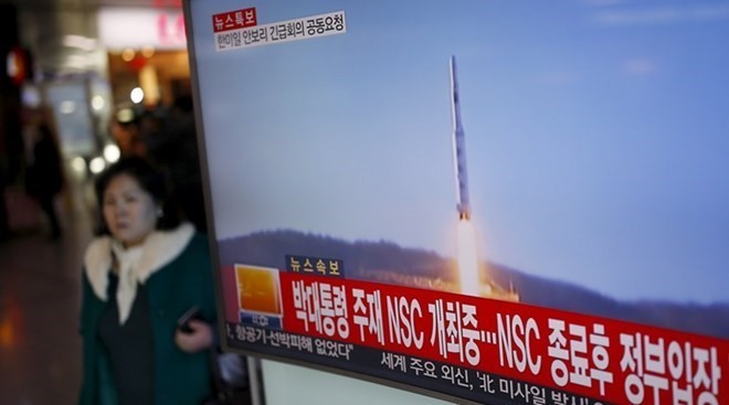 Hình ảnh Triều Tiên phóng tên lửa. (Nguồn: Reuters)