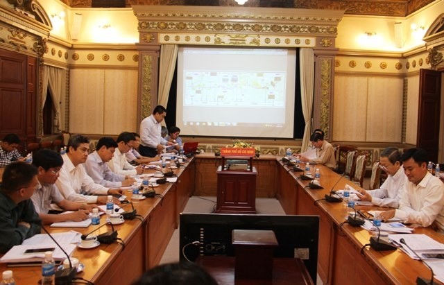 Thứ trưởng Bộ GTVT Nguyễn Ngọc Đông làm việc với lãnh đạo UBND TP HCM, tỉnh Bình Dương về các dự án trọng điểm triển khai trên địa bàn hai địa phương chiều 26/2.