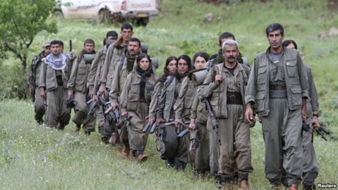 Các chiến binh thuộc lực lượng đảng Công nhân người Kurd. Ảnh: Reuters